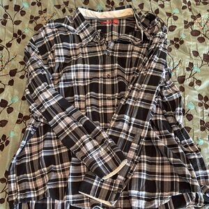 IZOD Navy and White Plaid Shirt